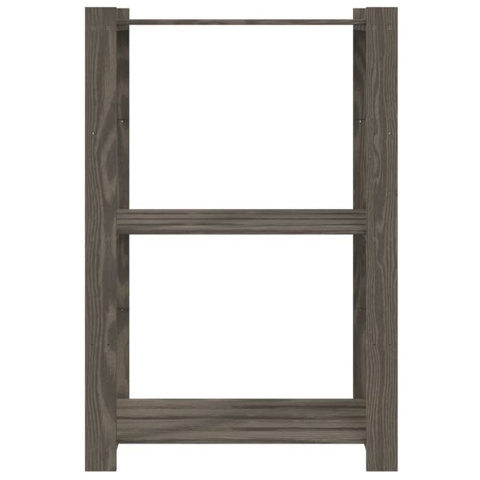 VidaXL Support de rangement à 3 niveaux gris 60x38x90 cm bois de pin 373387