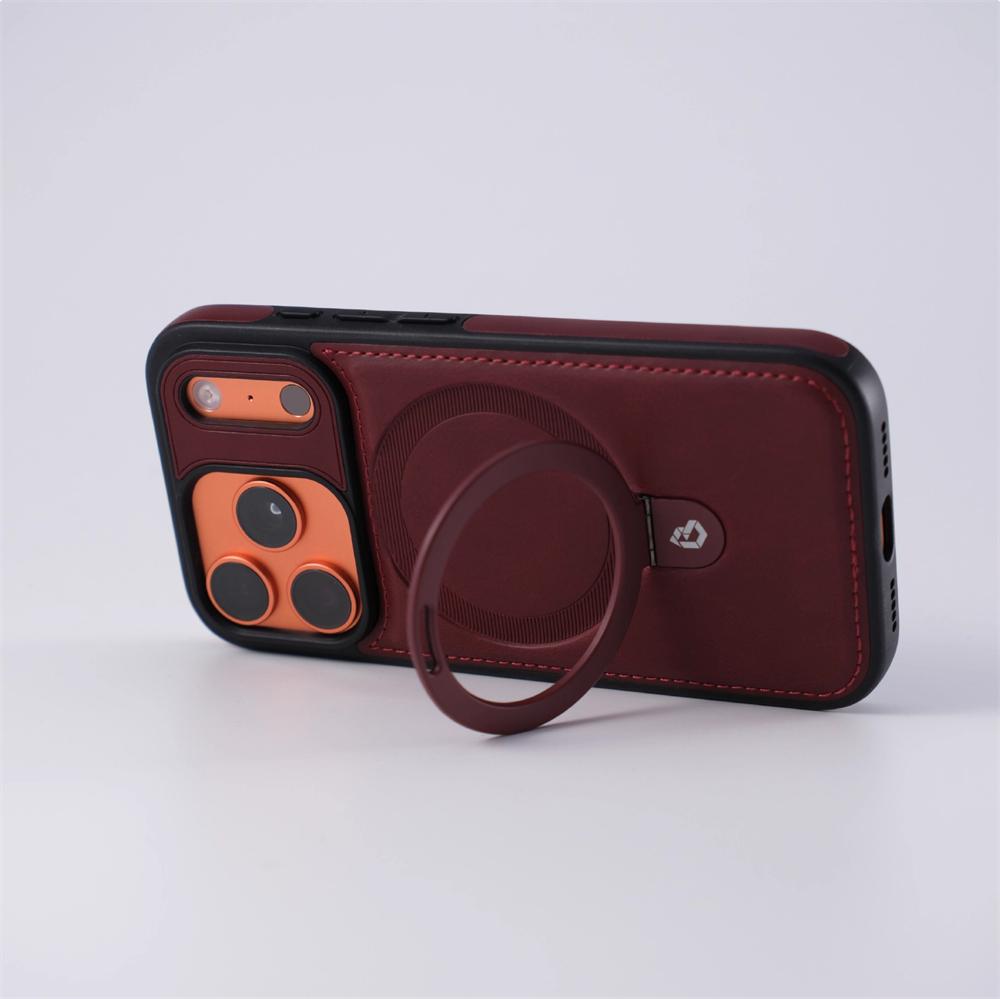 Business Magnetic Ring stand Leather Case For iPhone 17 Pro Max Air 16 15 14 13 12 Plus For Magsafe Wireless Charge Bumper Cover