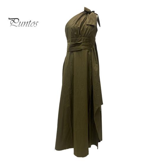 

Женское вечернее платье с высоким разрезом на одно плечо без рукавов, плиссированное, с высокой талией, нестандартное, чистого цвета, коктейльное, свадебное, банкетное, макси-платье, бальное платье XL армия зеленый