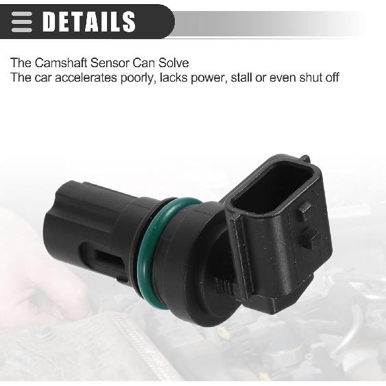 Motoforti CPS Sensor, Engine Camshaft Position Sensor, for Nissan Sentra 2007-2011, ABS, Metal, No.23731EN22A, Black