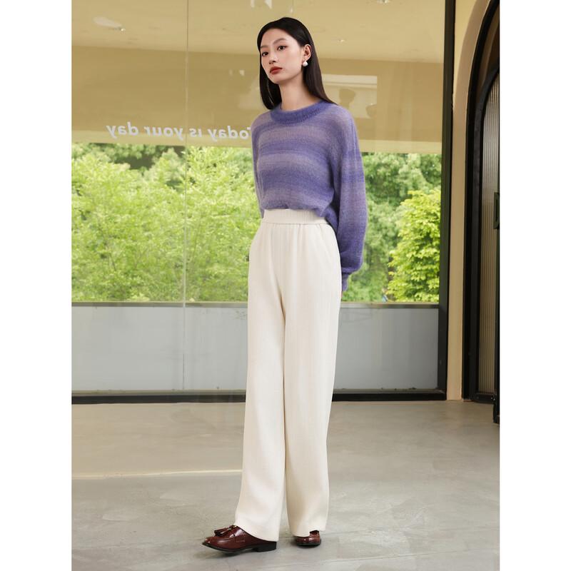 JUZUI Gradient Drop-Shoulder Mohair Knit Sweater
