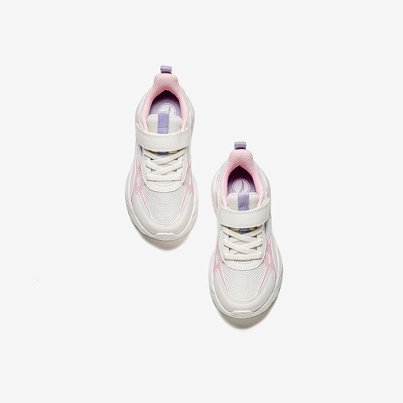 Anta Kids Fashion Versatile Comfortable Lightweight Shock Absorbing Low Top Running Shoes Kids sneaker White Pink Purple A22449977-3