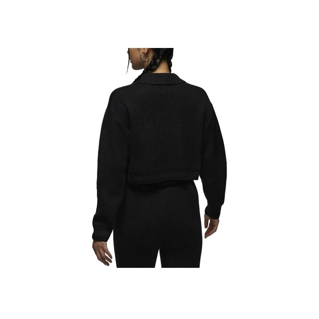 Jordan Air Simple Letter Soft Comfortable Fashion Knit Sweater Women tops Black FZ4196-010