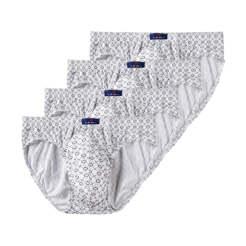 4 kusy pánských bavlněných kalhotek Pohodlné spodní prádlo Středně vysoké slipy Potisk Spodky Chlapecké Prodyšné kalhotky L XL 2XL 3XL 4XL 5XL