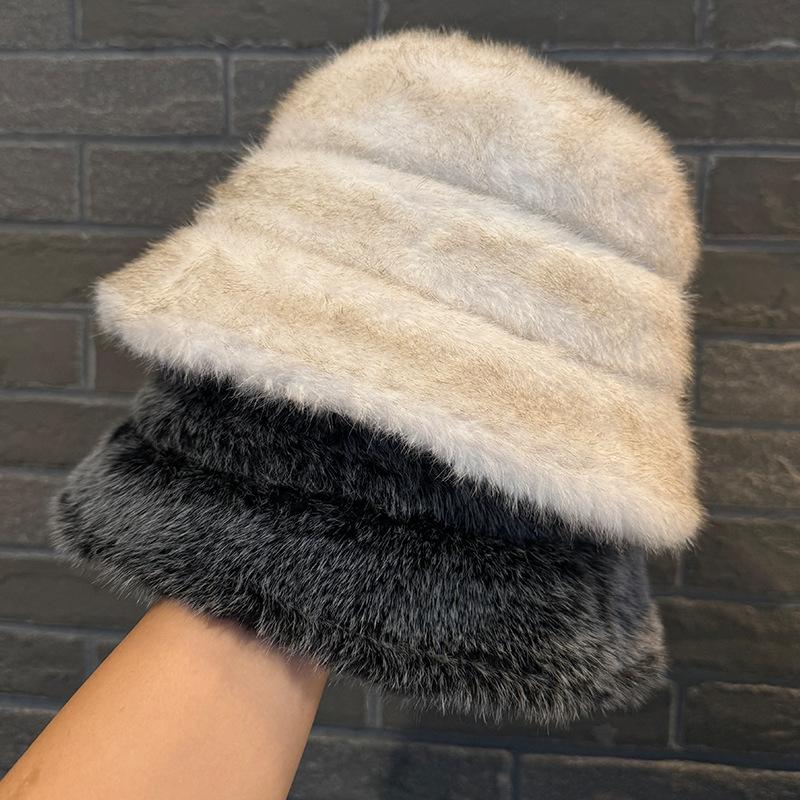 Winter Bucket Hat Fluffy Faux Fur Fisherman Cap, Breathable & Comfortable Thicken Winter Hats, Warm Lightweight Fleece Fisherman Cap for Women Men