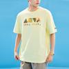 Anta Alphabet Print Round Neck Short Sleeve T-shirt Unisex Tops Coconut-Palm-Green 152328149-2