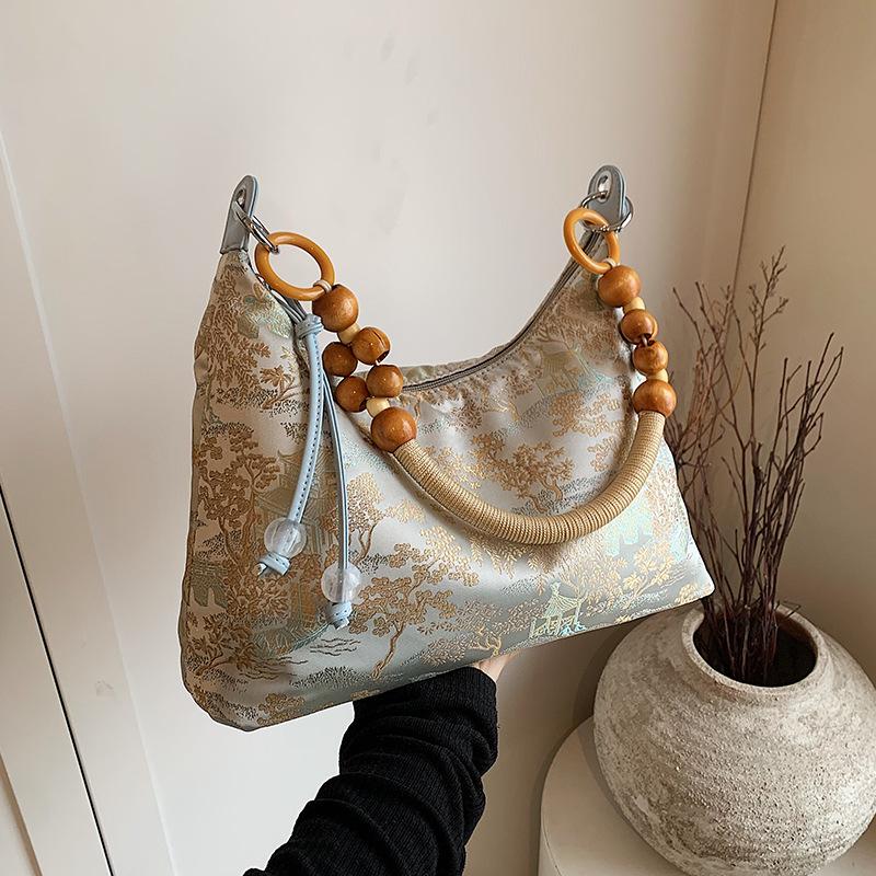 Guofeng Fashion Women's Large Capacity Bag 2024 Spring New Versatile Shoulder Bag Premium Textured Tote Bag Women