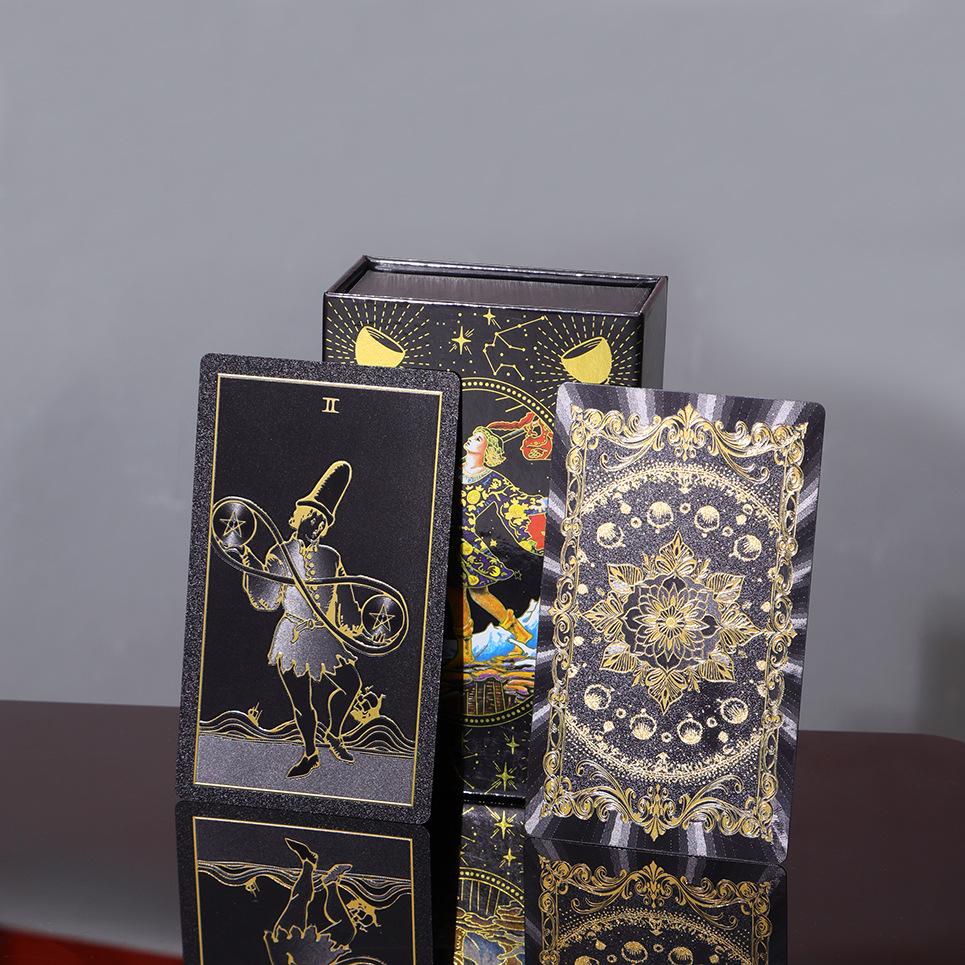 Genuine Weite Gold Foil PET Tarot Deck - Full Set Printed Tarot Board Game Cards