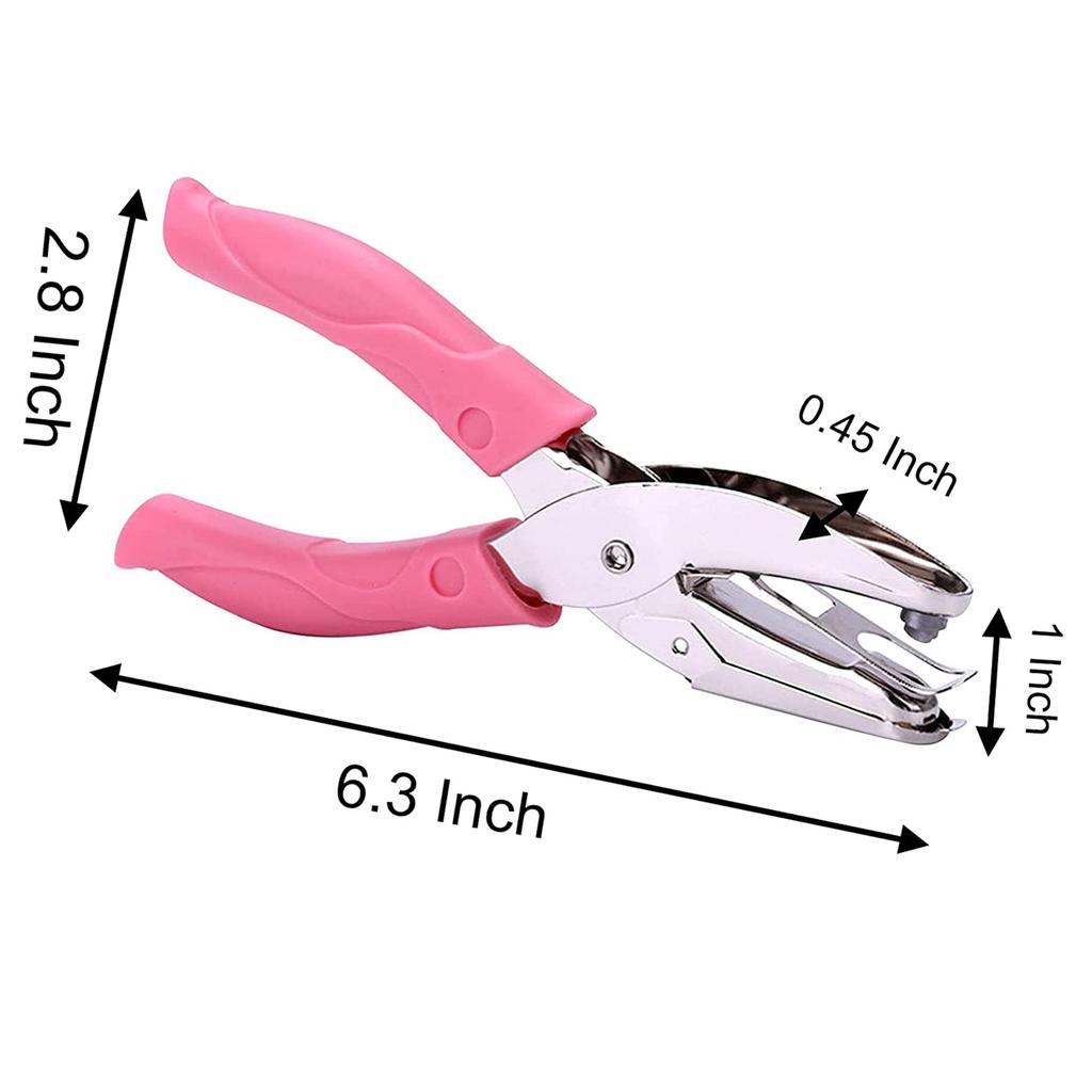 6.3" Handheld Hole Punch Round Star Heart Shaped Hole Thickened Leather Case For Paper Leather Craft Holes