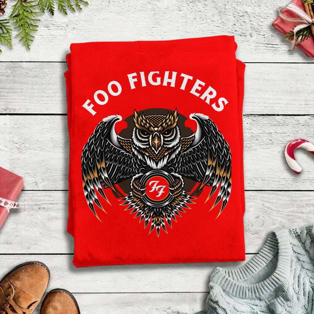 Vintage TShirt Summer Foo Fighters Owl Hip Hop T Shirts Pure Cotton Tshirt for Unisexs Y2K Casual Big Size Short Sleeve Clothes