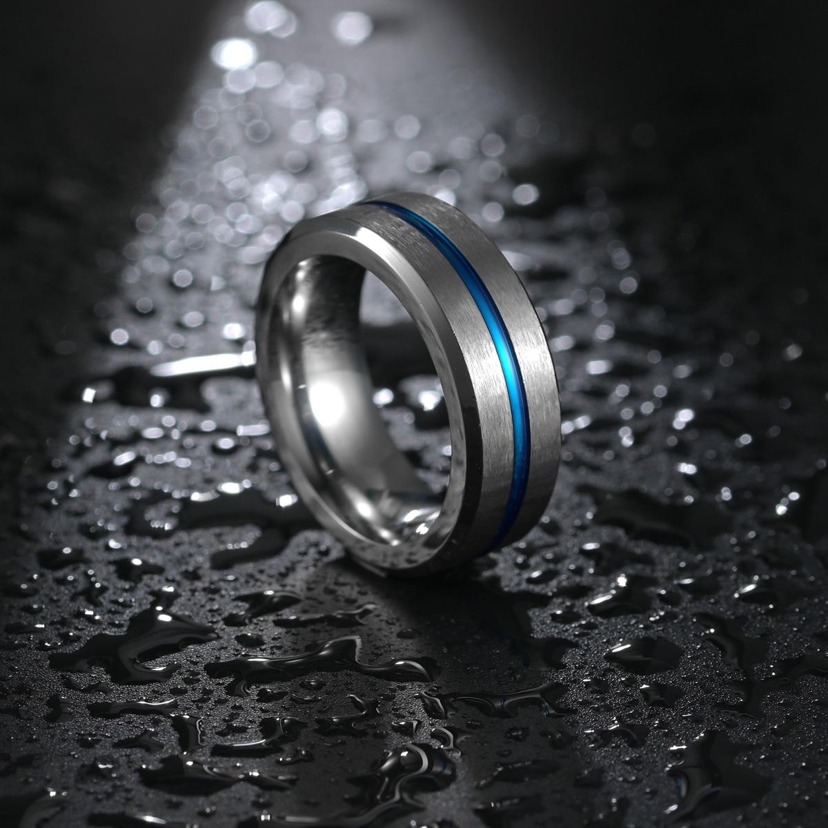 

European and American Popular Men s Jewelry 8mm Frosted Men s Ring Ring 13 срібний