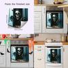 Halloween Smile Skeleton Open Door Glass Cabinet Kitchen Home Decor Stickers