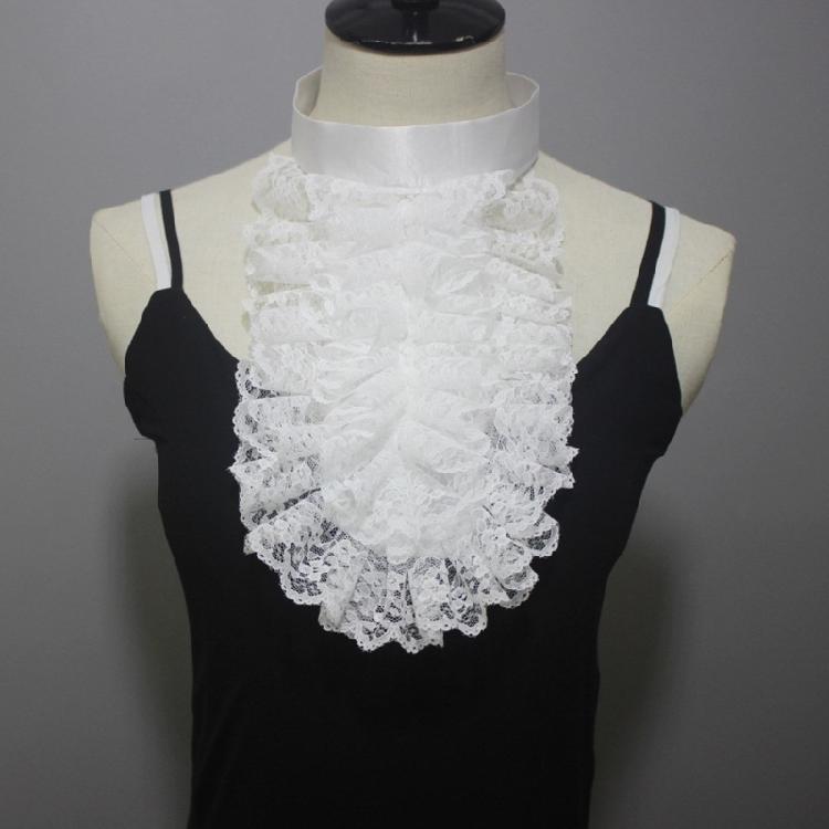 Ruffle Lace Jabot False Collar Steampunk Victorians Colonial Neck Collar Necktie