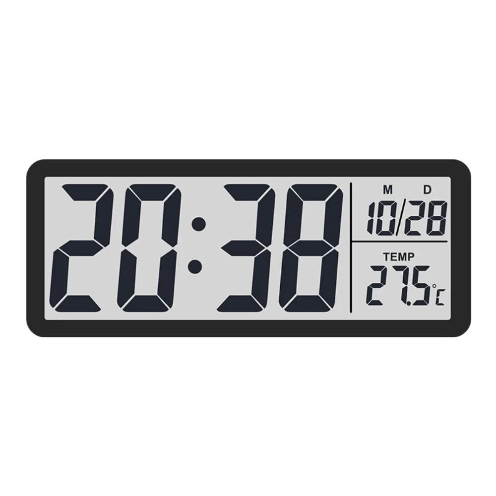 New Wall-mounted Electronic Wall Clock Multi-functional Temperature Digital LED Clocks 12/24H Voice Control Display Table Clock