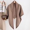 Korean Vintage Knit Solid Thick Triangle Scarf For Women Winter Warm Versatile Shawl
