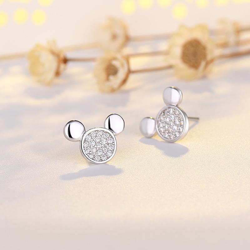 Cercei drăguți cu zirconiu pentru femei, cercei Super Fairy, mini cercei mici cu urechi scurte, rochie