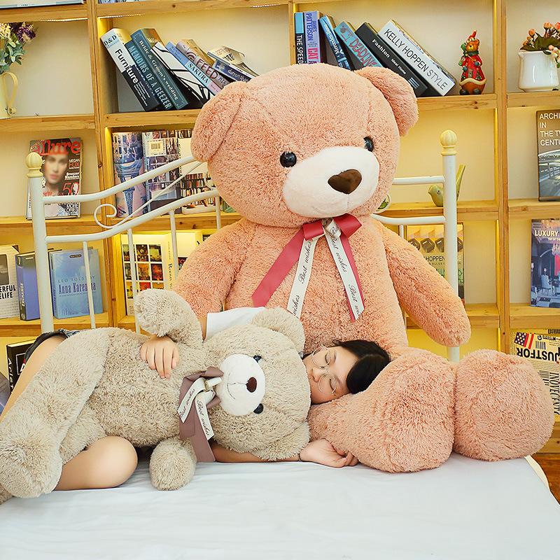 Hot 1pc 80/100/120CM Huggable Nice 3 Colors New Arrival Giant Size Teddy Bear Soft Stuffed Bear Plush Toy Kid's Gift Birthday