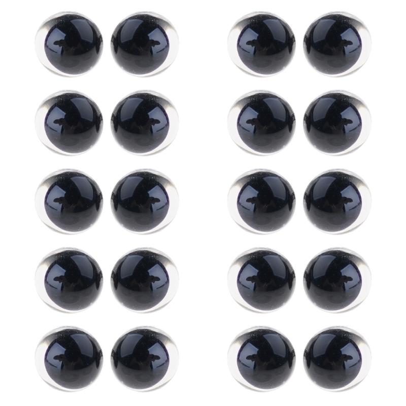 10x Natural Looking Doll Eye Plastic Flat Eyes With Screw Back for Craft Figure Doll And Model Making Accessories