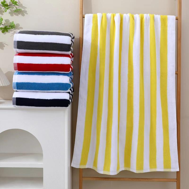 Custom Quick-Dry Cotton Striped Beach Towels 100x180cm, 90x180,80x160,76x152,cm&700 - 899 GSM