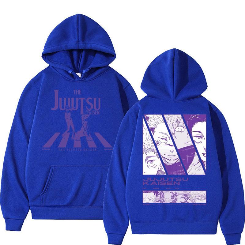 Japanese Anime Jujutsu Kaisen Graphic Hoodies Men Women Vintage Harajuku Tracksuit Oversized Fleece Casual Sweatshirt Streetwear