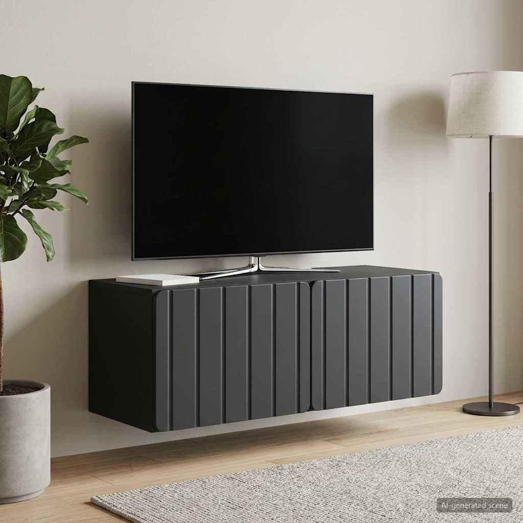 Wall Mounted TV Cabinet Black 78.5 X 31 X 30 Cm