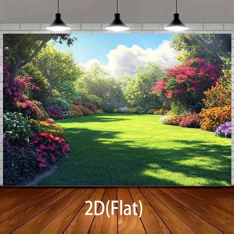 2D plane, 1 piece of garden scenery background fabric, suitable for birthday parties, outdoor celebrations, and festival events