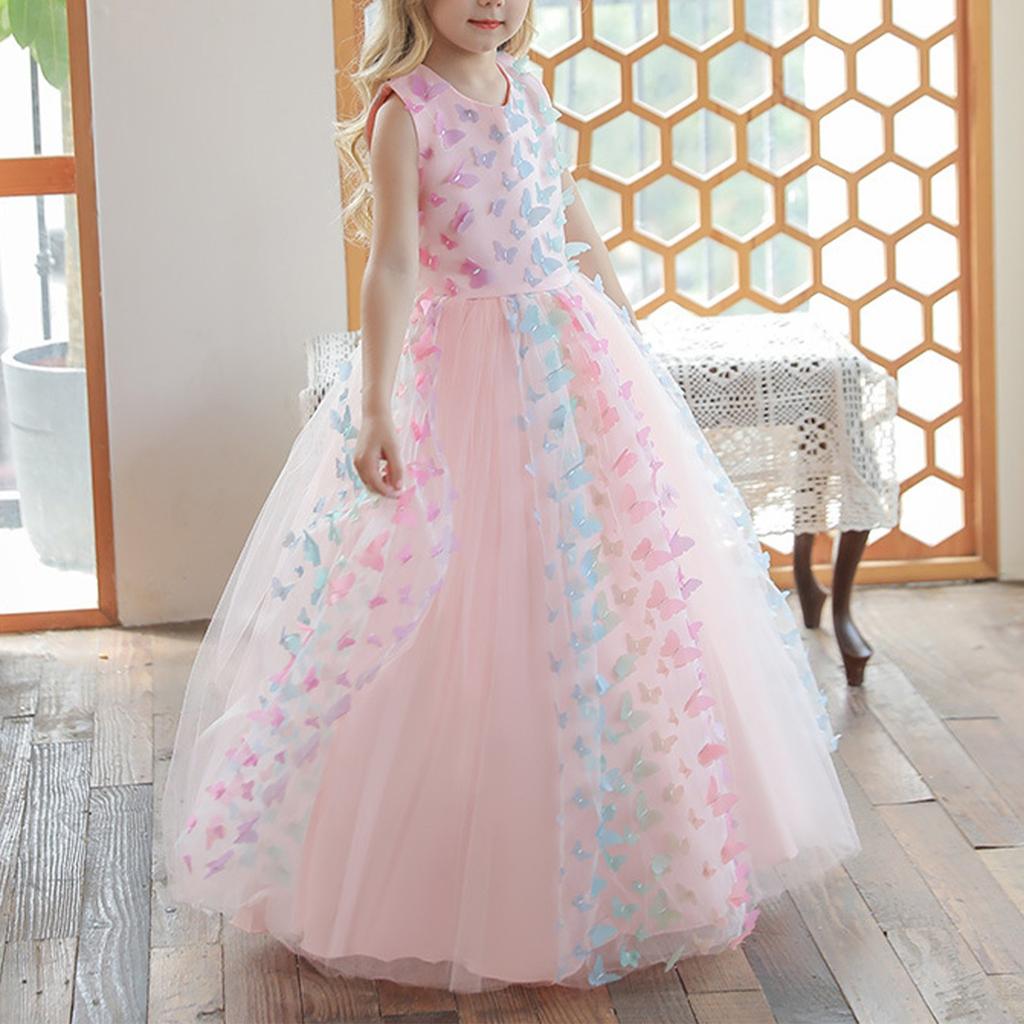 Children's Dress Princess Dress With Bow Solid Color Sequin Performance Cake Dress