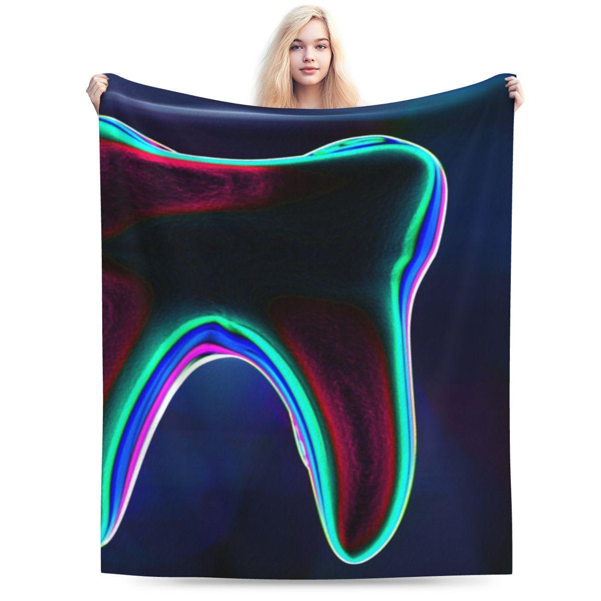 

Colorful Xray Tooth Dental Art Design Personalized Soft Party An UltraSoft Micro Fleece Blanket 75x100cm 30x40in