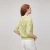 ELLE Comfortable Versatile Knit Polo Short Sleeve Women tops Light-Green L8SZP166