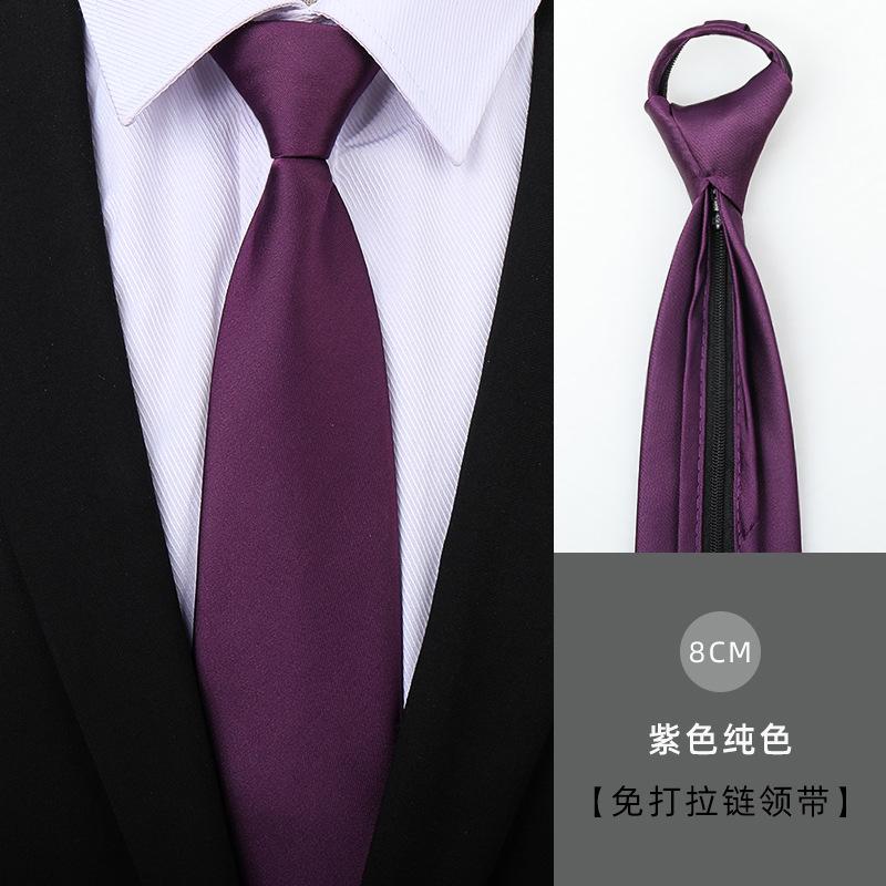 Tie Men'S Dress Business Handsome Blue Strip Zipper Professional Wedding Groom Korean Version Zipper Hand Tie