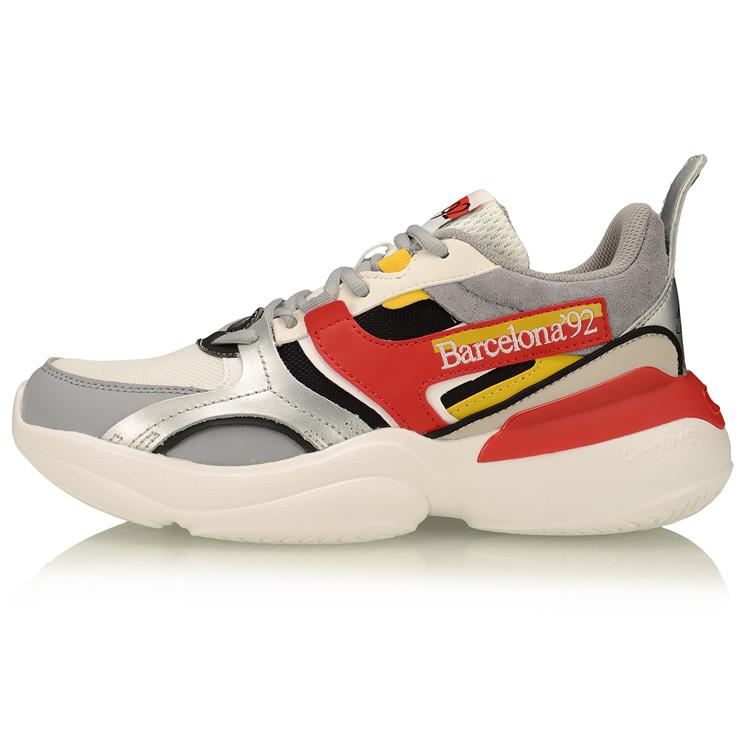 New LiNing Zhengrong Cushioning Anti-Slip And Wear-Resistant Low-Top Sports Casual Shoes Women's White Gray AGLP086-1