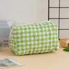 Solid Color Plaid Makeup Bag Travel Cosmetic Pouch Large Soft Cosmetic Organizer Pouch, Zipper Make Up Organizer Toiletry Bags