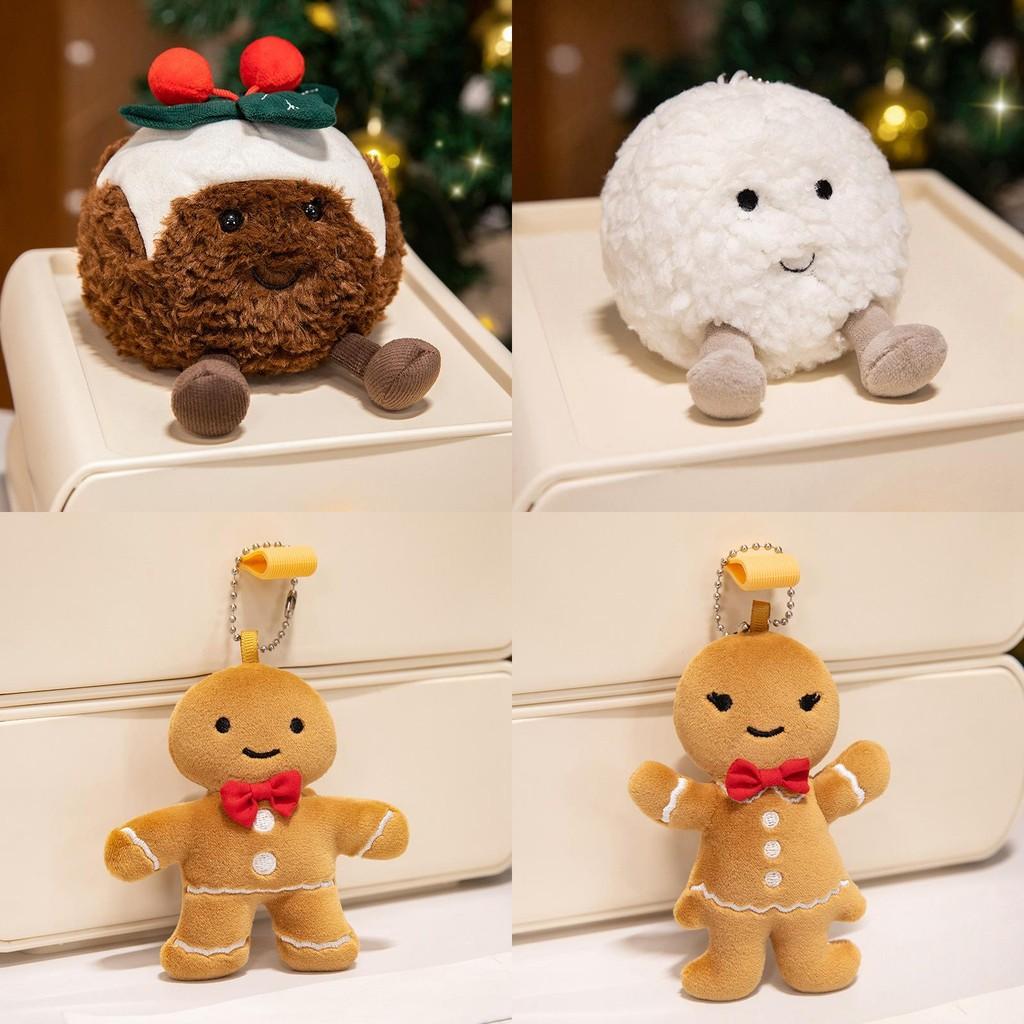 Cute Pudding Snowball Christma Series Plush Toy Cartoon Gingerbread Man Pendant