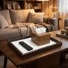 Holz Schmuck-Auslage Tabletts Dekorativer Uhr Schmuck Organizer Rechteckiges Aufbewahrungs Tablett Schminktisch