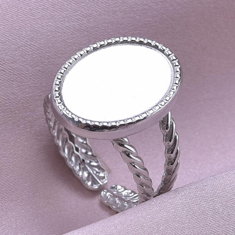 Klassisk Retro Öppningsbar Justerbar Ring Oregelbunden Geometri Hjärta Ellips Vattendroppe Glänsande Rostfritt Stålringar Semesterpresent