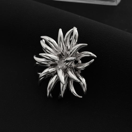 Metal Sparkler Brooch for Women, Abstract Daisy Pin, 2 In 1 Convertible Ring Corsage for Coat Suit Jacket, Trendy Gift