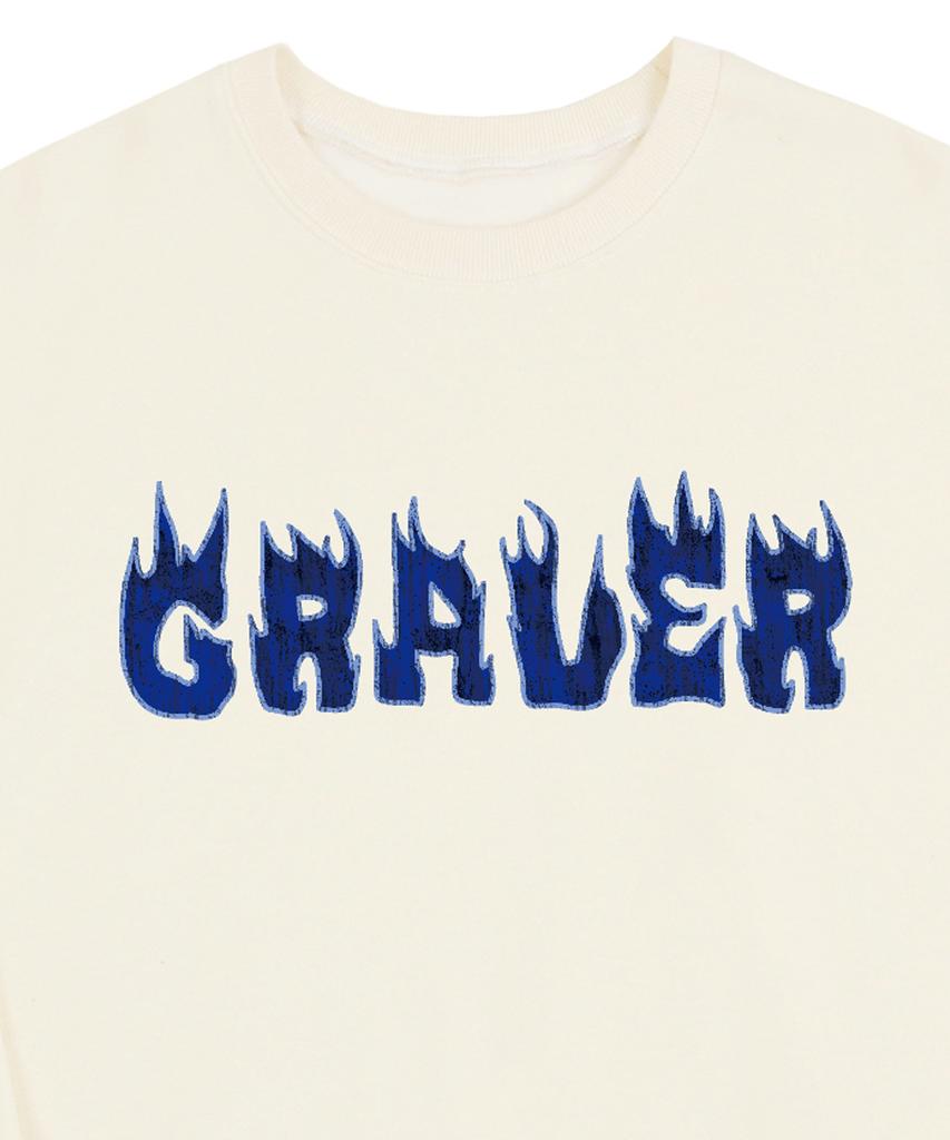 GRAVER [Unisex] Flame Logo Sweatshirt_Cream
