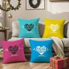 Lovely Sentence For Family Warm Hearts Pillow Case Comfort Sofa Bed Silky Elegant Invisible Zipper Decorative Cushion Cover