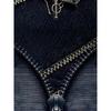 Comfortable Trend Casual Elegant Style Irregular Imitation Denim Element Printed Women's Zipper Long Sleeve