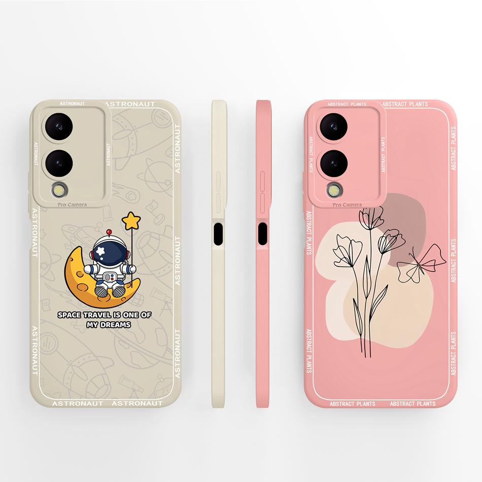 For Vivo Y17S Case Artistic Phone Cover Camera Protection Anti Choc Soft Liquid Silicone Bumper For VivoY17S Y 17S Back Cover