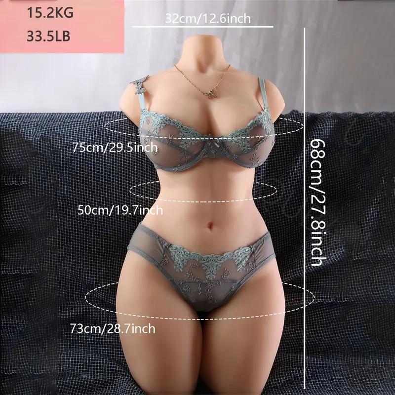 White half-body big breasts silicone sex doll realistic breasts adult toy masturbator
