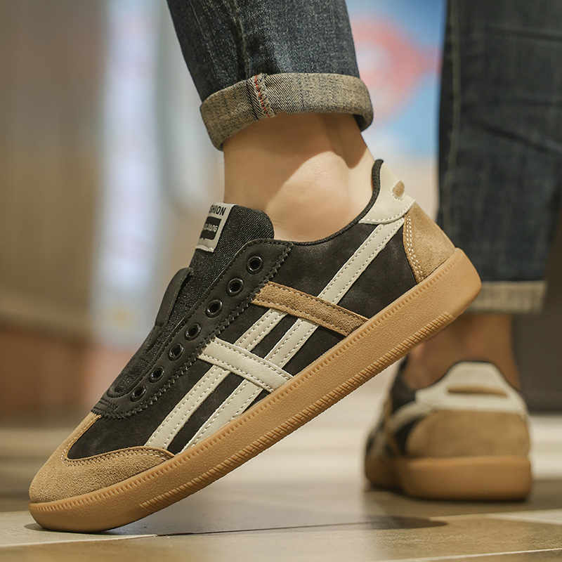 Fashion Perforated Laced Brown Sneakers Men Hi Top Sneakers Men Shoes Flat Boot Sport Universal Brand Small Price Pretty