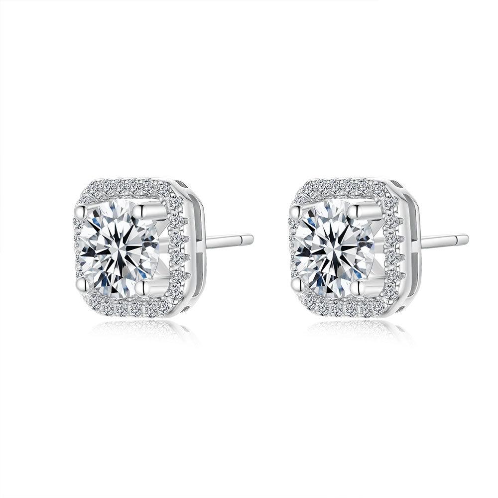 Luxury 0.5/1CT Moissanite Earring 925 Sterling Sliver  Earring for Women Wedding Engagement Fine Jewelry