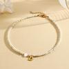 Bohemian Choker neck Initial necklaces heart-shaped shell letter pendant beads Women's stainless steel necklace woman trend2025