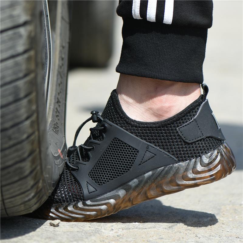 Men Work Safety Shoes Anti-puncture Working Sneakers Male Indestructible Work Shoes Men Boots Lightweight Breathable Safety Boot