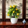 For MINI Lemon Artificial Plant In Pot for Desk Decoration Yellow Fake Fruit Potted Plant for Office Home 18cm Realistic Look