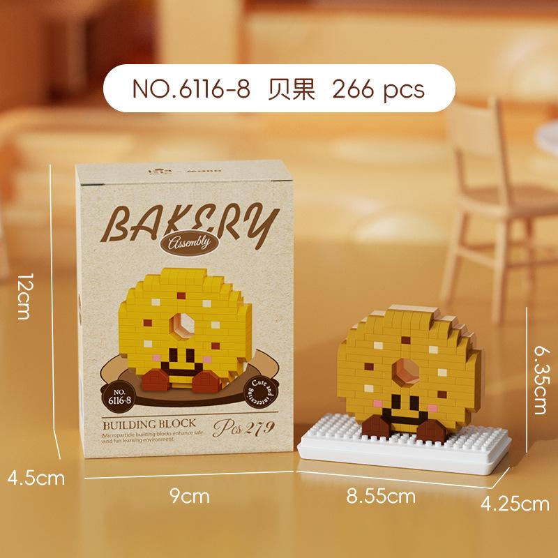 Compatible Building Blocks Bread Head Series Baguette Sandwich Swiss Roll Realistic Food Assembly Toy Figurine