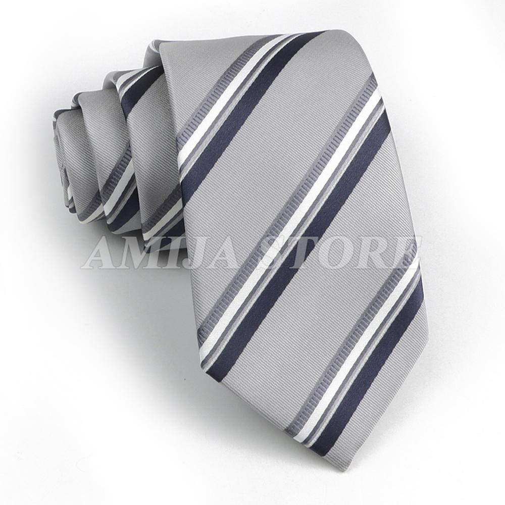 Men's Fashion Tie 7.5cm Tie Sage Green Orange Stripes Ties Business Meeting Suit Wedding Party Office Tie Men's Gift  Accessorie