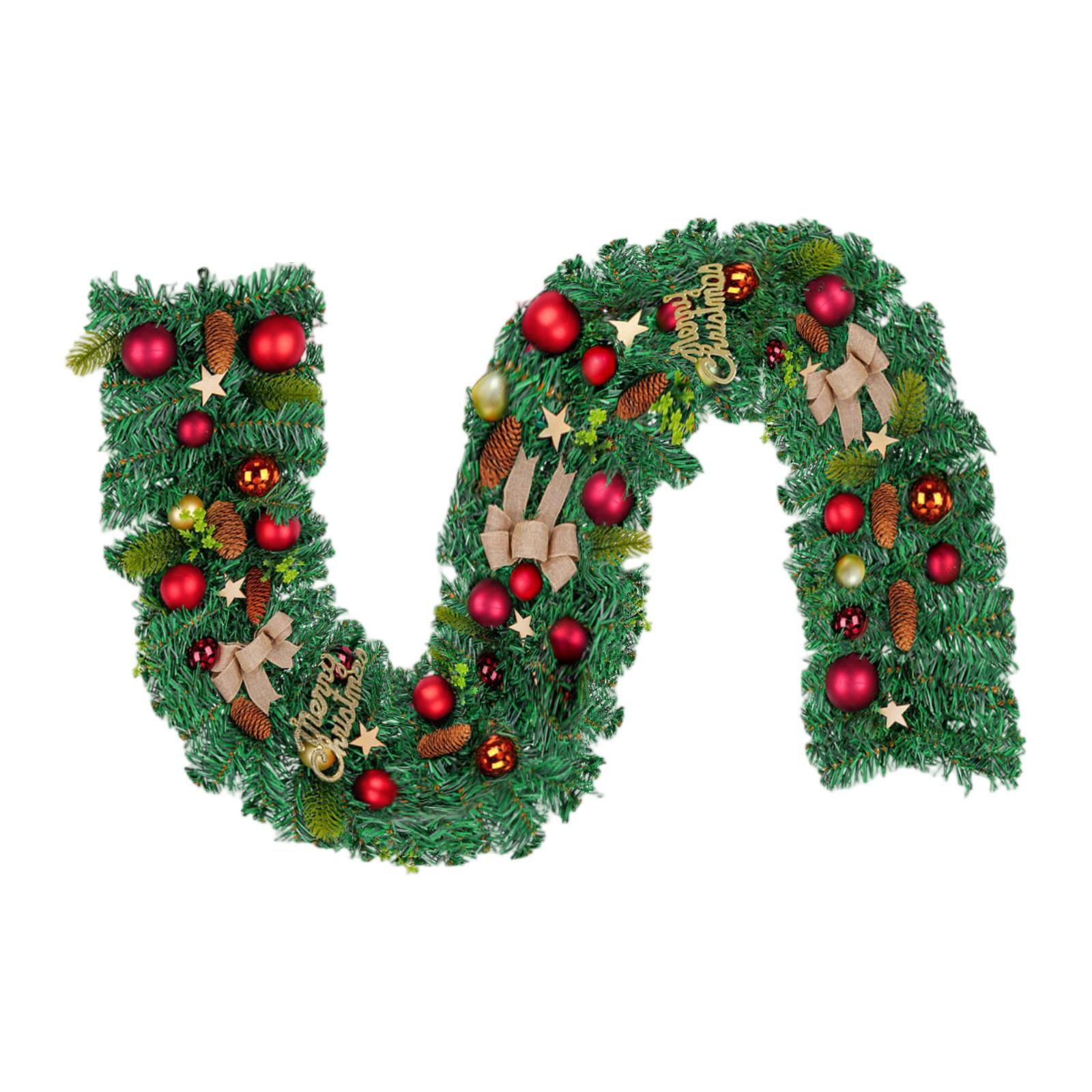 

Рождественское украшение Ротанговое подвесное украшение на дверь Зашифрованные сосны Шишки Рождественский камин Лестница Рождественская цифра Украшение Подвеска One Size
