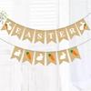 Happy Easter Banner Burlap - Rustic Easter Decorations - Easter Bunny Banner For Mantle Fireplace - Spring Easter Party